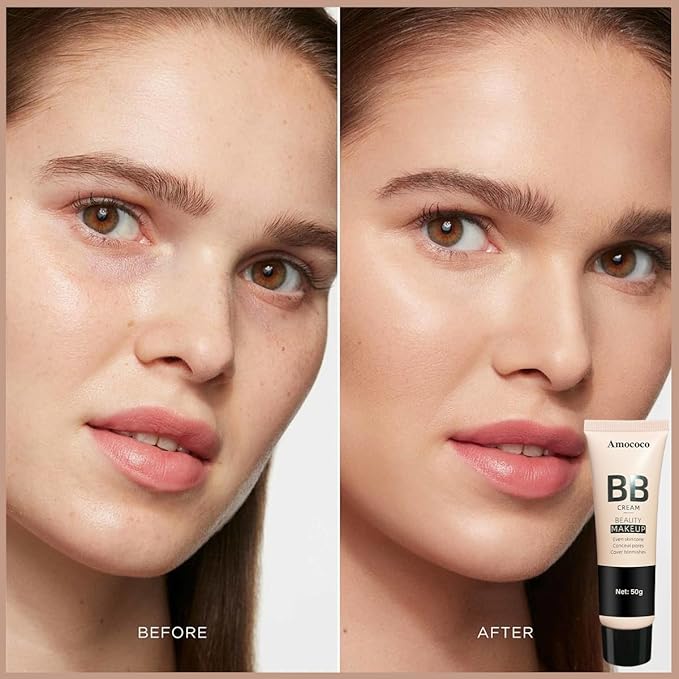 BB Cream, Long-Lasting Natural Beauty Makeup, 50g, 18-Hour Wear, Even Skin Tone & Pore Concealing (Ivory)