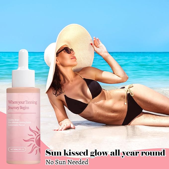 Sunless Tanning Drops,Drinkable Sunless Tanning Drops,Oral Self Tanner for Face & Body,Natural Ingredients For All Skin Types