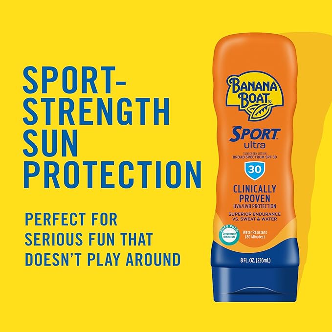 Banana Boat Sport Ultra Sunscreen Lotion SPF 30 Travel Size 3oz Twin Pack and Sport Ultra SPF 50 Sunscreen Spray Twin Pack