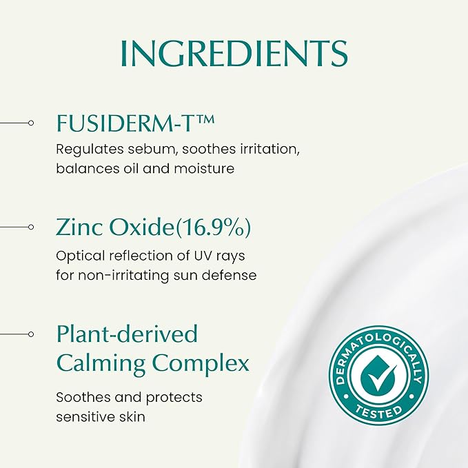 Derma Trouble Zinc Calming Sunscreen SPF 50+ — Mineral Zinc Oxide 16.9% | Lightweight Moisturizing Lotion for Sensitive & Acne-Prone Skin | 50ml Tube, Fragrance-Free, Non-Comedogenic