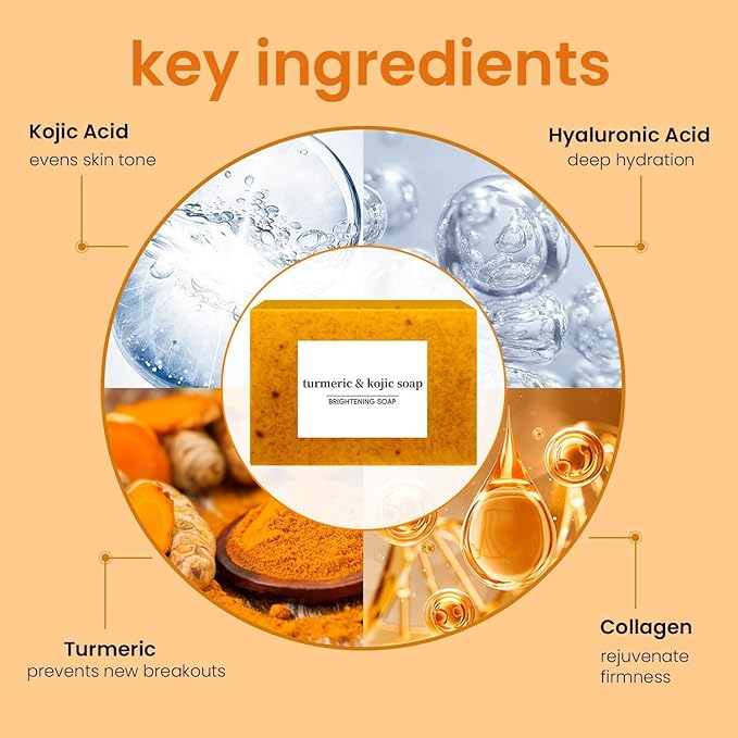 Traditional Handmade Organic Natural Vegan Turmeric Soap Bar - Anti-Aging Skin Lightener, Evens Skin Tone - Absolutely Pure Natural Soap