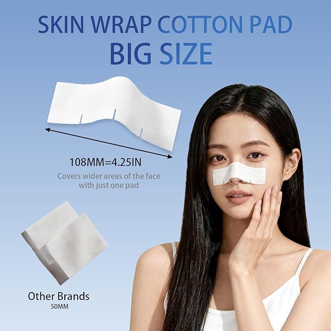 2 in 1 PDRN & Calcium BlackHead Melting & Pore Minimizer, 10.15 fl oz | 60 Skin Wrap Cotton Pads, Melts Sebum,Tightening Pores, Oil Control + Moisturizing | Hyaluronic, Salicylic acid, Korean Skincare