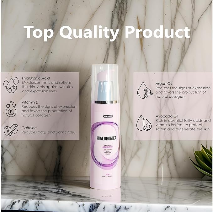 Hydrating Facial Emulsion with Hialuronika for Radiant Skin. Nourishes, Hydrates, Rejuvenates and leave your Skin with a Radiant Glow - Anti-aging - 1.69 fl oz