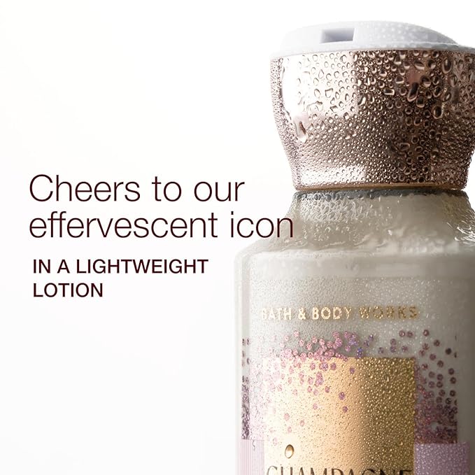 Bath & Body Works Champagne Toast Body Lotion, Lightweight Daily Moisturizer with Shea Butter & Coconut Oil, Bubbly Champagne & Sparkling Berry Scent, 8 fl oz - 2 Pack