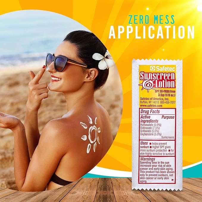 Safetec Sunscreen Lotion 53700 3.5 Gram Packets SPF 30 - (Box of 25)