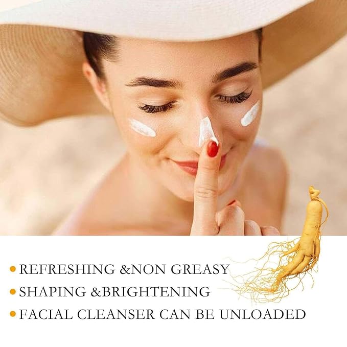 Clear Face Sunscreen SPF 50 - Ginseng Moist Sun Serum Facial Sunscreen with No White Cast, Lightweight & Non-Greasy Formula for Daily Wear, Travel Size Sunscreen for All Skin Types (2 Pack)