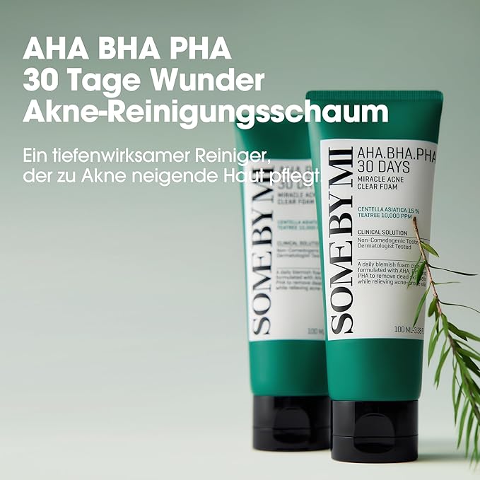 SOME BY MI AHA BHA PHA 30 Days Miracle Acne Clear Body Cleanser & Miracle Acne Clear Foam