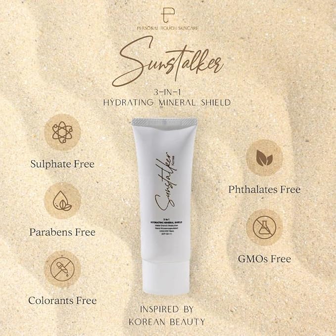 Personal Touch Skincare Sunstalker Korea 3 in 1 - Water Based Moisturizer with SPF and Serum For Face 50ml