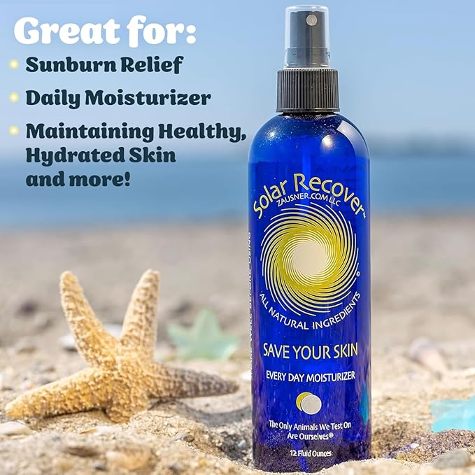 Solar Recover After Sun Moisturizing Spray 2 Pack (12 Ounce Each) - Hydrating Facial & Body Mist - 2460 Sprays of Sunburn Relief With Vitamin E & Calendula - Lotion Delivered in Water For Healthy Skin