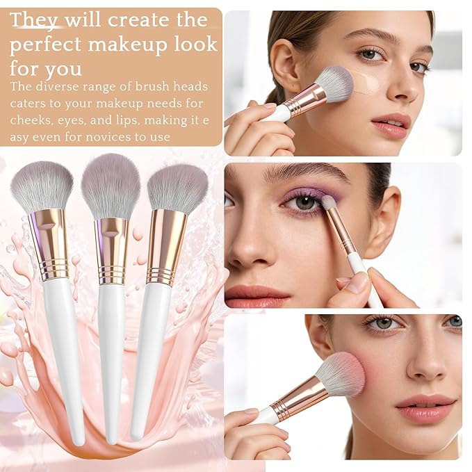 Makeup Brush Set - 15Pcs Makeup Brushes Set Professional, Premium Synthetic Foundation Concealers Eyeshadow Blush Beauty Tools Makeup Brush, Make up Brush Kit With Travel Storage Bag