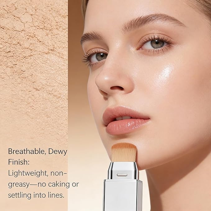 Color Changing Foundation Stick, Dual-Ended Korean Skin Care Foundation Stick, Detachable Brush, Full to Medium Coverage Base Hydrating Makeup Portable & Travel-Friendly (Natural)