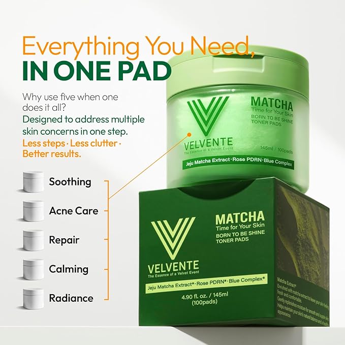 Matcha 3-Step Skincare Set – Cleansing Foam, Toner Pad & Moisturizing Cream – Green Tea & Plant PDRN – Hydrating, Soothing & Antioxidant Korean Skincare Routine