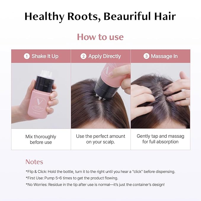 Vodana Heat Balance Blockingloss Scalp Tonic - Korean Beauty Scalp Care Nourishing - Cooling Effect Massage Tip - Caffeine Menthol Salicylic Acid Biotin Zinc PCA - 3.38 fl.oz