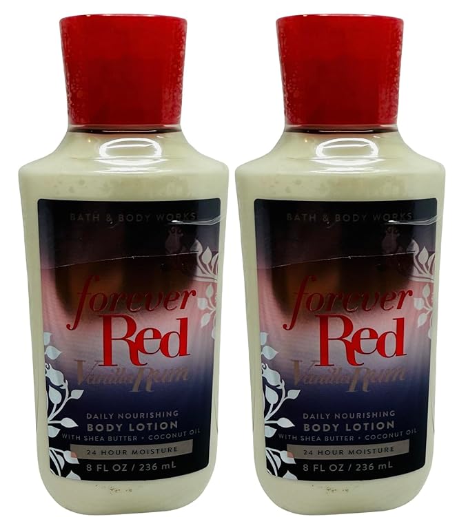 Bath & Body Works Womens Forever Red Vanilla Rum Body Lotion 8 Ounces Each Pack of 2