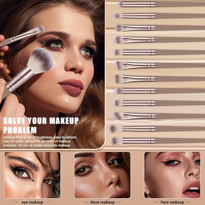 Professional Comfort Makeup Tool Set, 54pcs/set Brush & Today Sponge & Powder Puff & Headband & Brush Cleaning Bowl, Multi-sue Facial Makeup & Cleansing Accessories (brown)