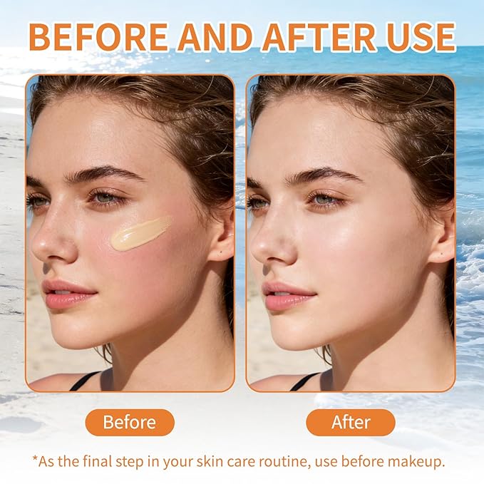 Tinted Sunscreen for Face SPF 50 Broad Spectrum, Hydrating Oil-Free Sheer Tint, No White Cast & Sweat Resistant, Tinted Moisturizer for Natural Glow, Non-Sticky Daily Sun Cream (2pc)