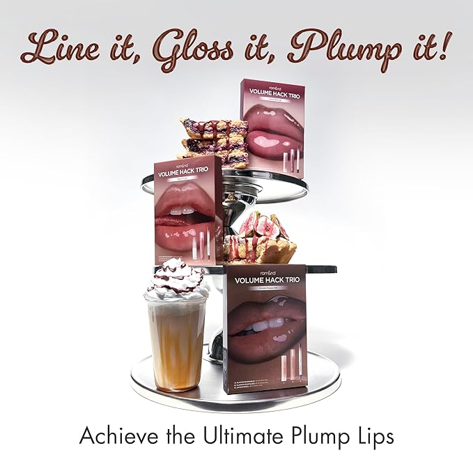rom&nd Volume Hack Trio Mocha Mousse Lip Set | K-Beauty Plumping Gloss, Hydrating Balm & Smooth Liner | Achieve Defined, High-Shine Lips for Viral Looks.