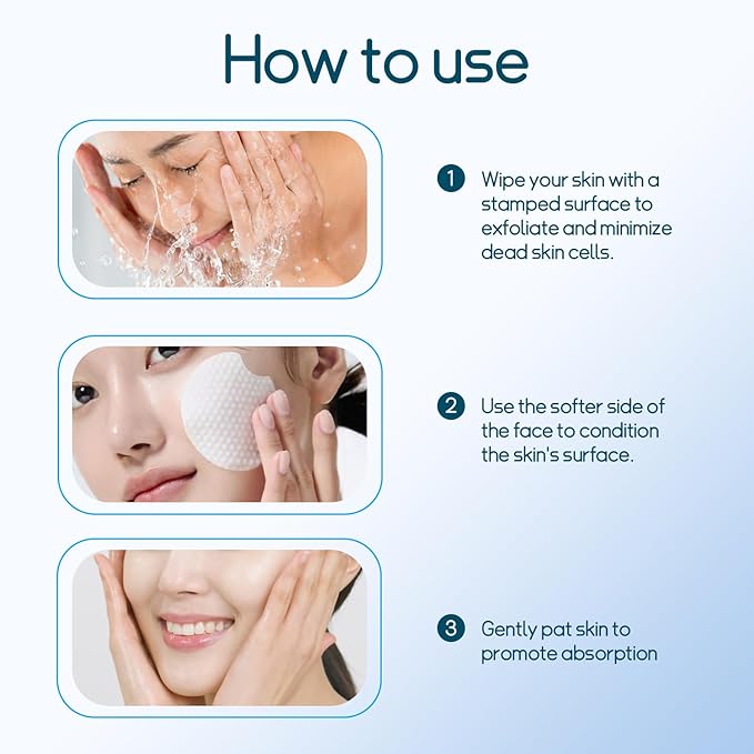 Salicylic Acid Toner Pads Face Care, Gentle Pore Shrinking Face Exfoliator Toner Pads, Soothing Skin Care Dual Texture Salicylic Acid Pad, Oil Control Deep Cleansing Facial Cotton (Pack of 70)