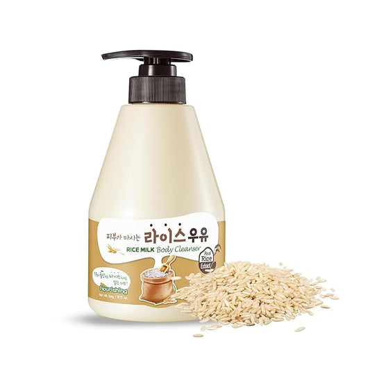 KWAILNARA Rice Milk Body Wash (19.75 Fl Oz) – Korean Body Cleanser for Brightened & Deeply Hydrated Skin | Milk Protein, Royal Jelly & Radiance-Boosting Rice Extract | Paraben-Free with Gentle Bubbles