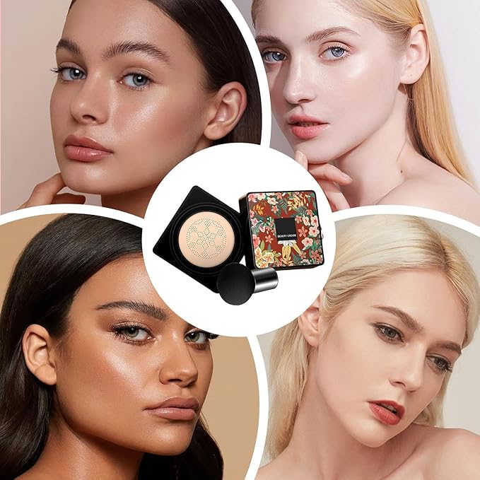 Bb Cream Cushion Foundation - BB Cream, Head Air CC Creams, Waterproof Makeup Foundation | Sweat-Proof | Makeup Primer With s Brush For Even Skin Tone
