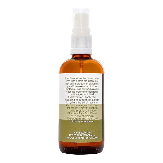 Rose Floral Water Natural Hydrating Refreshing Rosewater Facial Skin Toner 100ml