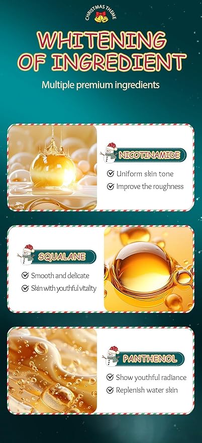 Christmas Skincare Kit Gift 6 Pcs with Facial Cleanser, Sleeping Mask, Lotion, Face Cream, Eye Cream, Toner Moisturizing & Nourishing Skin For Women Teen Girls Pomegranate Extract (Pomegranate)