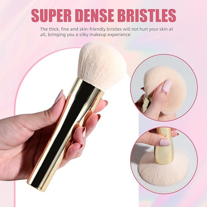 BS-MALL Makeup Brush Set 21 Pcs With Powder Brush, Concealer Brush, Eyeshadow Brush & Blush Brush - Includes 2 Pcs Big Blending Sponge & Stylish Travel Makeup Brush Case For Flawless Application