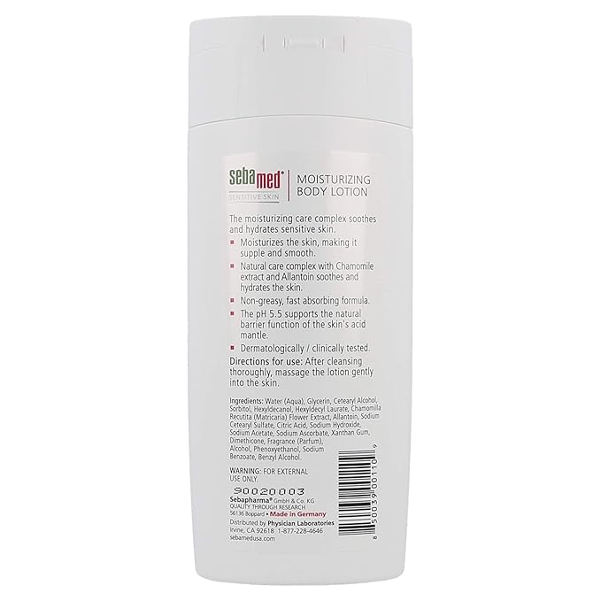Sebamed Moisturizing Lotion pH 5.5 for Sensitive Skin Dermatologist Recommended Moisturizer 6.8 Fluid Ounces (200 Milliliters)