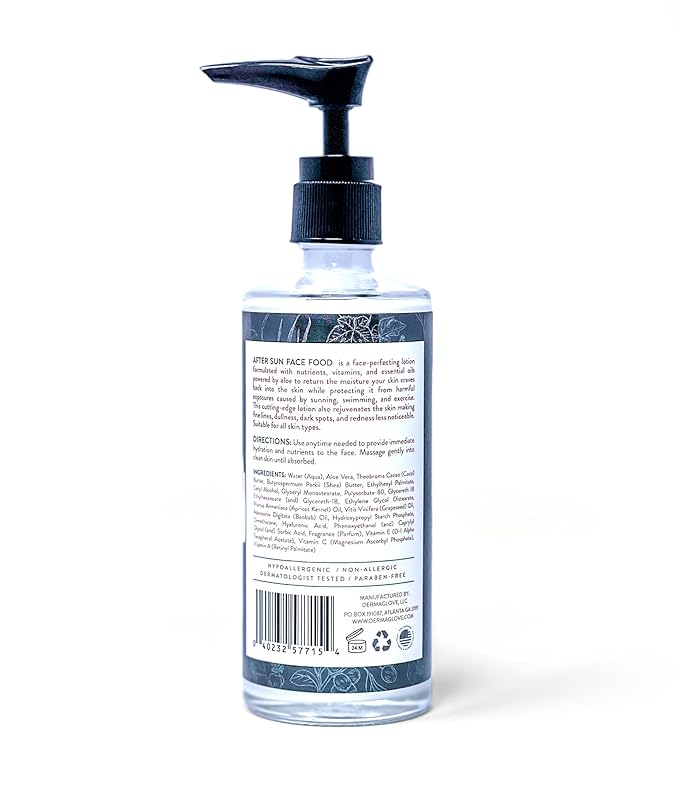 DERMAGLOVE After Sun Face Food - Heals, Soothes, and Moisturizes Sunburn with Aloe Vera, Baobab & Hyaluronic Acid - 4 Fl Oz (Pack of 1)