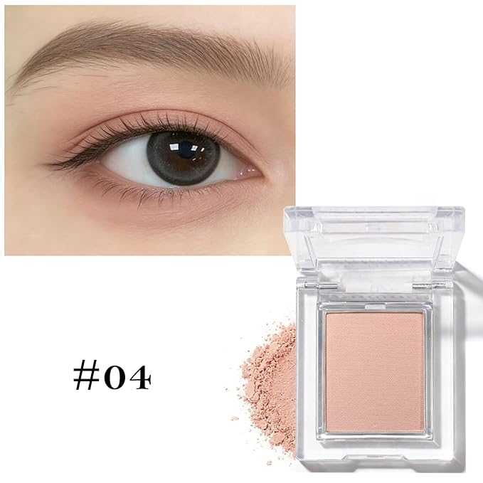 Matte Korean pink brown Single Eye Shadow Palette, Neutral Powde Eye Shadow for Women, Eye Brightener Eye Shadow Primers, Monochrome Natural High Pigment Mini Eyeshadow, sombras para ojos