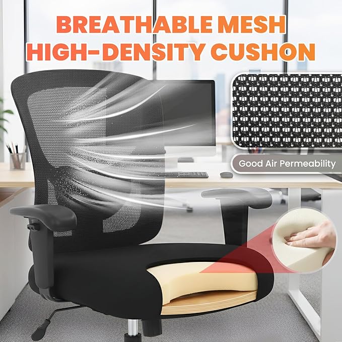 BestOffice Big and Tall Office Chair 500lbs Desk Chair Mesh Computer Chair with Lumbar Support Wide Seat High Back
