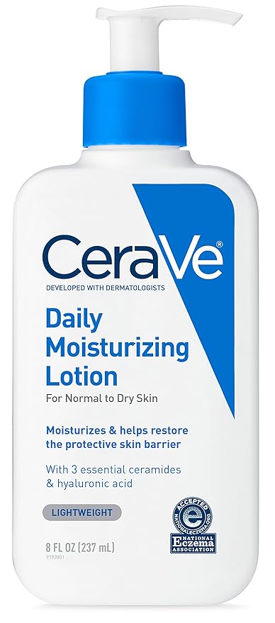 CeraVe Daily Moisturizing Lotion | 8 Ounce | Face & Body Lotion for Dry Skin with Hyaluronic Acid | Fragrance Free