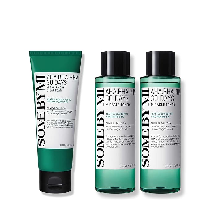 SOME BY MI AHA BHA PHA 30 Days Miracle Acne Clear Foam & 2EA Miracle Toner