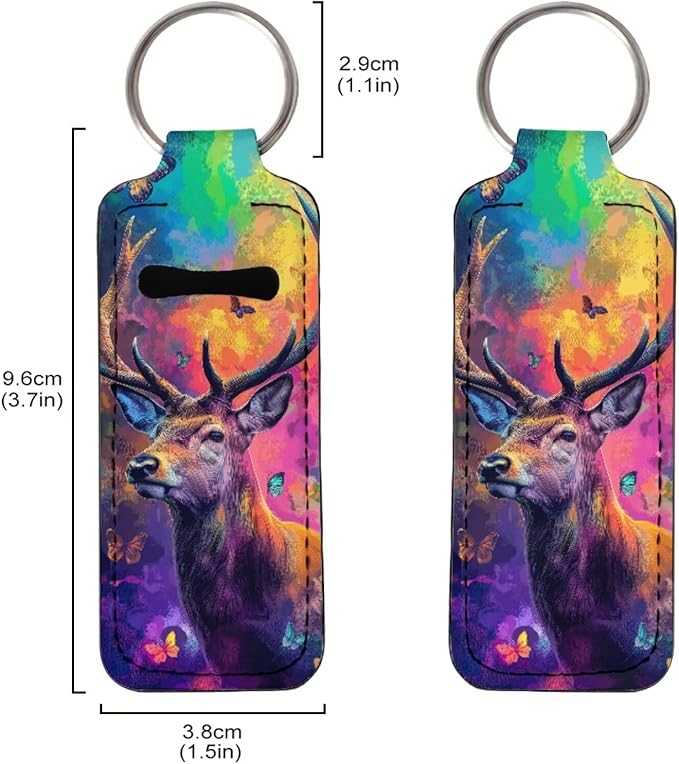 Lipstick Holder Keychain, Cute Keychains for Lip Balm Holder, Neoprene Lipstick Sleeve Pouch for Women Men Teens