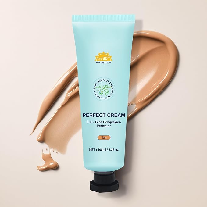Tinted Sunscreen for Face SPF30+ 100ml Each - Full - Face Complexion Perfector - Sweat - Proof & Moisturizing (Tan)