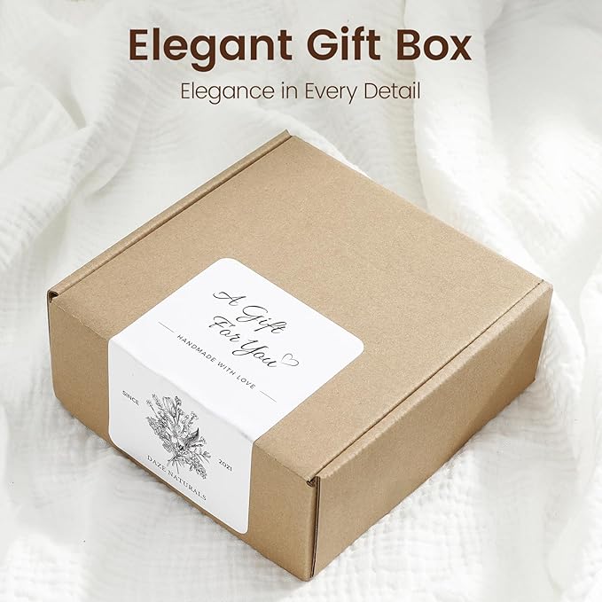 Bath Gift Set, Spa Gifts for Women, Self Care Products for Women, Jasmine & Lemon Soap Bar, Calm Pillow Mist, Bath Bomb & Shower Steamer, Body Butter and Lip Balm
