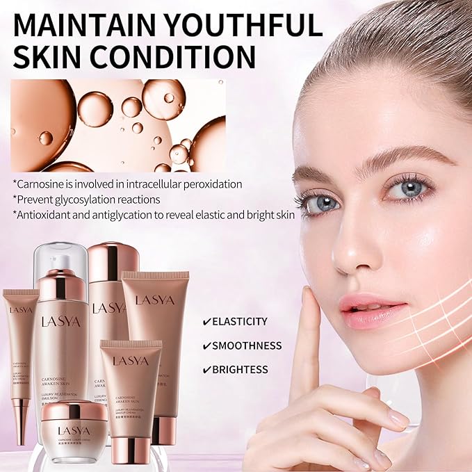 Revitalizing 6-Piece Anti-Aging Skin Care Set for Women – Hydrating, Firming & Wrinkle-Reducing Facial Care Kit with Cleanser, Toner, Eye Cream, Lotion & Face Cream