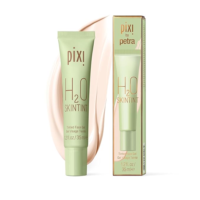 Pixi H2O SkinTint | Tinted Gel Moisturizer | Lightweight, Hydrating & Water-Resistant | Evens Tone & Reduces Redness | Porcelain | 1.2 fl oz/35 ml