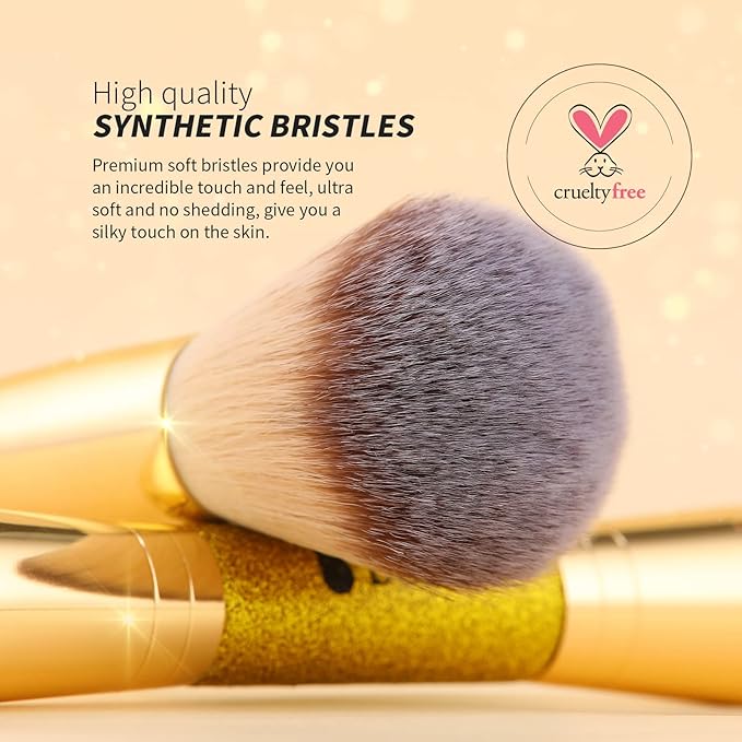 DUcare Dual-Ended Cream + Powder Brush,2-in-1 Foundation Makeup Brush For Creating A Gorgeous, Airbrushed-looking Complexion, Vegan & Cruelty-free