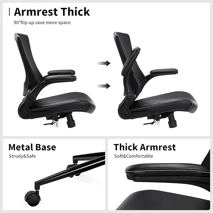 Misolant Tall Office Chair for Standing Desk, Drafting Chair with Footrest Ring, PU Leather Recline High Office Tall Desk Chair with Adjustable Lumbar Support