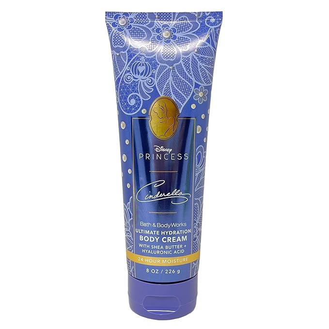 Bath & Body Works Limited Edition Princess Collection Cinderella 4 Piece Value Pack - 2 Body Creams and 2 Body Washes - with a Creamy Rose Bar Soap - Full Size