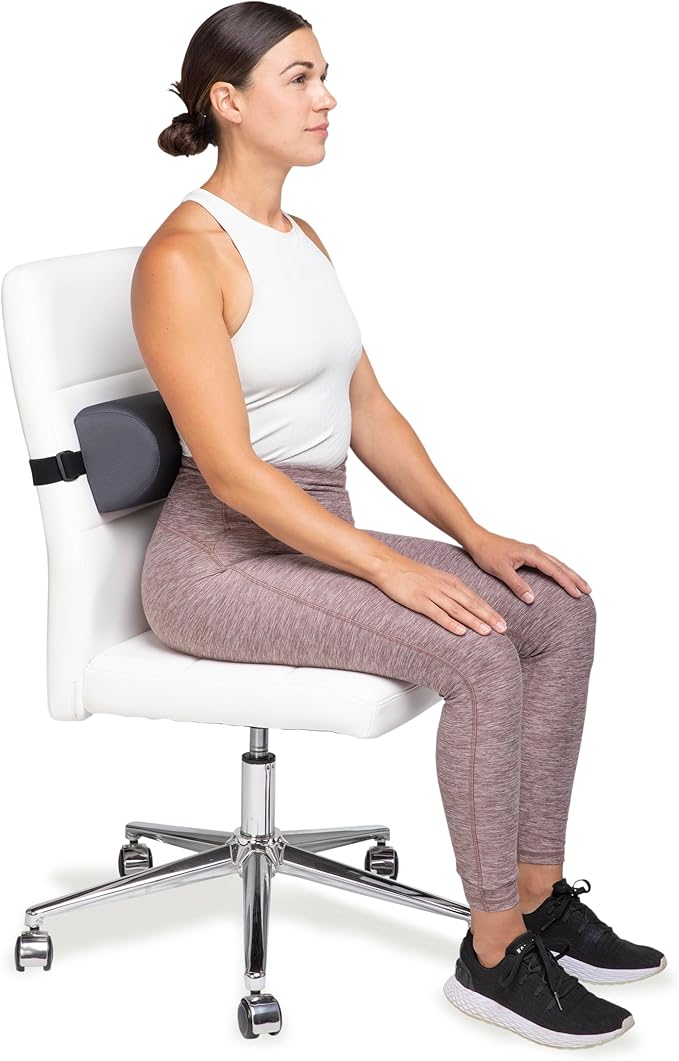 OPTP The Original McKenzie D-Section Lumbar Roll – USA-Made Low Back Lumbar Support Pillow for Office, Back Pillow for Car and Travel. The Preferred Lumbar Pillow of Physical Therapists.