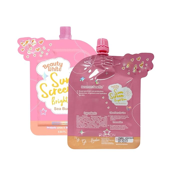 YGB Beauty White Sunscreen Bright Glow with Sea Buckthorn SPF 50 PA+++ (Twin Pack 25g each)