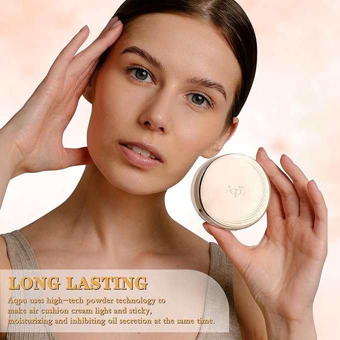 Essential Cushion Foundation, Essential Skin Nuder Cushion, 4-in-1 Triple Layer Korean Skin Care & Face Beauty Makeup, Suit for All Skin Types, (Concealer, Cushion Cream, Setting Powder), #02-NATURAL