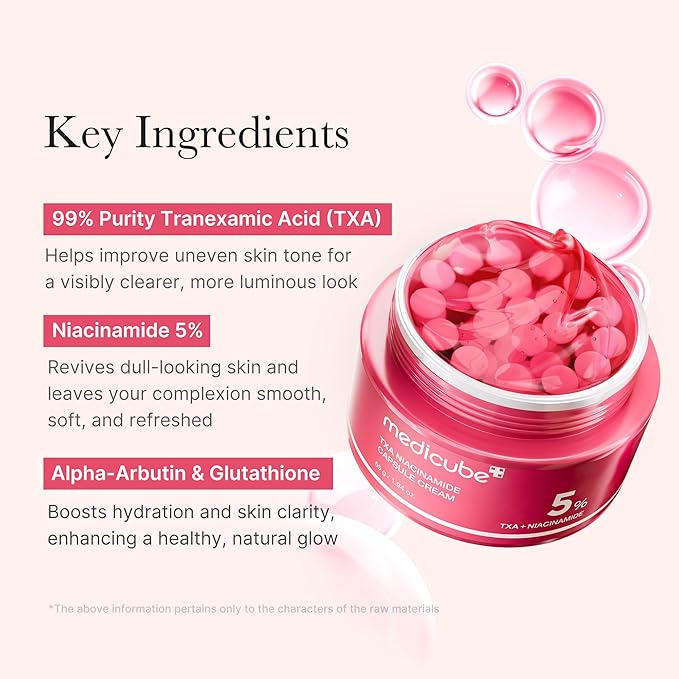 medicube Capsule Cream for Stressed Skin Duo: Kojic Acid Turmeric and TXA Capsule Cream | for Clear, Radiant & Hydrated Skin | Customizable Daily Moisturizer for All Skin Types