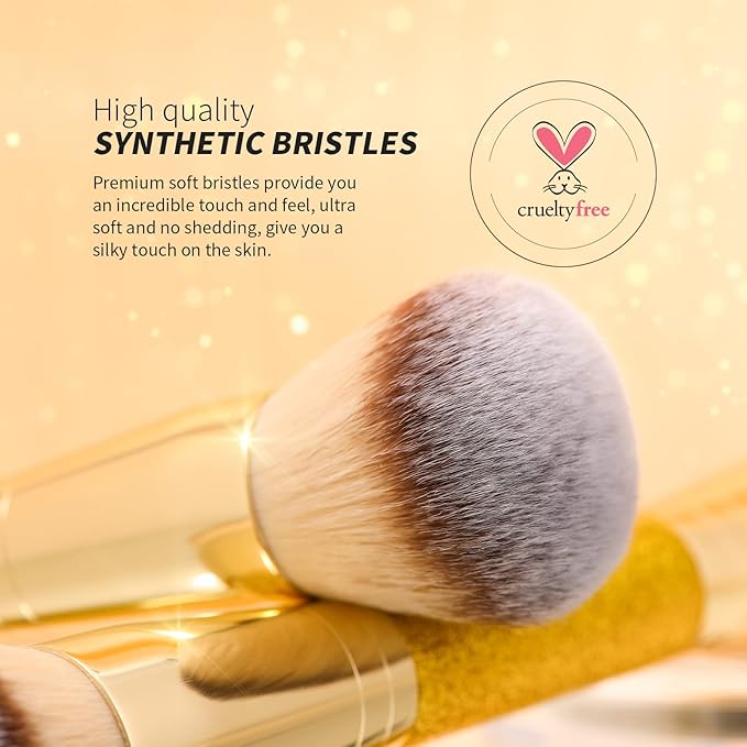 DUcare Powder Brush Concealer Foundation Makeup Brushes Double Ended Perfect for Rounded Taperd Liquid, Cream, Powder,Blending, Buffing