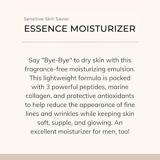 Le Mieux Essence Moisturizer - Peptide-Infused Facial Anti Aging Emulsion with Marine Collagen, Hexapeptide-8 & Hyaluronic Acid Base, Hygrating & Fragrance-Free (4.2 oz / 125 ml)