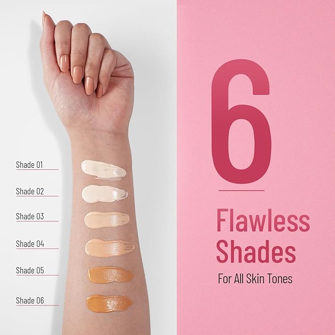 Swiss Beauty Matte Shiny Pearl Water Drop Blemish Long Lasting Balm BB Lightweight, Liquid Foundation, Face Makeup, Shade-05, 40ml