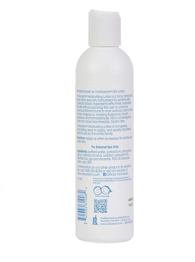 Vanicream Lite Lotion | For Dry, Sensitive Skin | Fragrance and Paraben Free | 8 Ounce