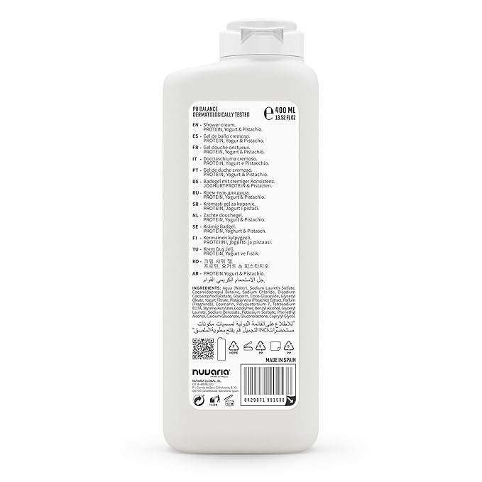 Dicora Urban Fit Shower Cream - Hydrating Women and Mens Body Wash - Shower Gel For Skin Protection - Natural Formula - Yogurt And Pistachio - 13.5 oz (Pack of 2)